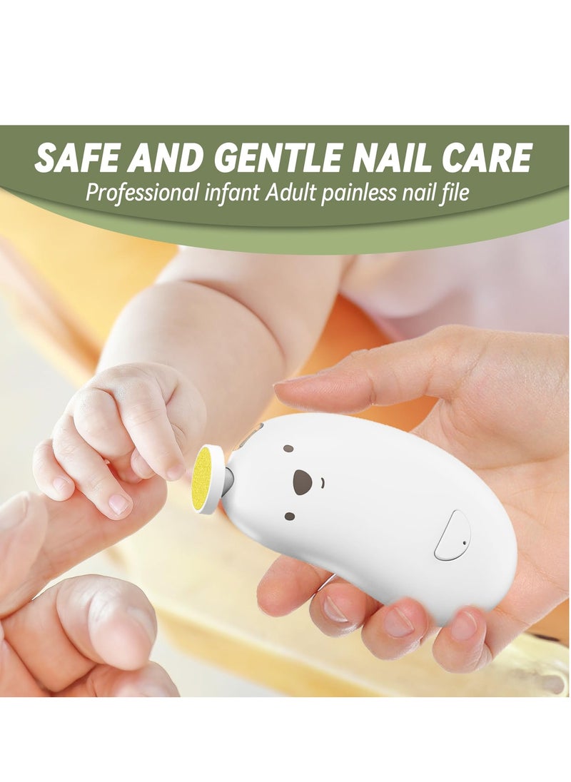 Baby Nail Trimmer Electric,Rechargeable Baby Nail Clippers with 6 Grinding Heads and LED Light, Safe Baby Nail File Set for Baby, Toddler, Infant, Alternative to Baby Nail Clipper, Baby Nail Kit