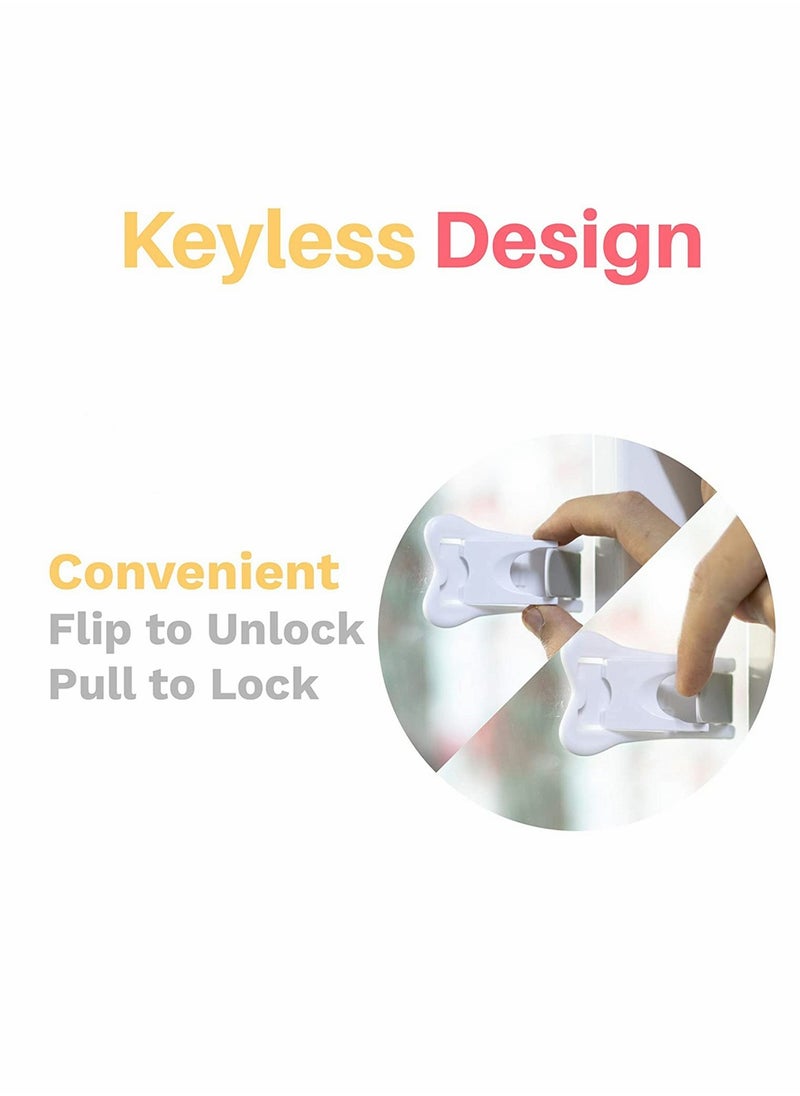 Safety Locks, Sliding Door Lock, Child Proof Locks, for All Your Home Openings, for Child Safety, 4-Pack (white)