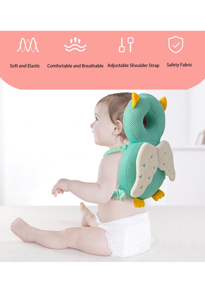 Baby Walker Head Protector Toddler Adjustable Baby Head Protection Backpack Wear Safety Pad (Pink erfly)