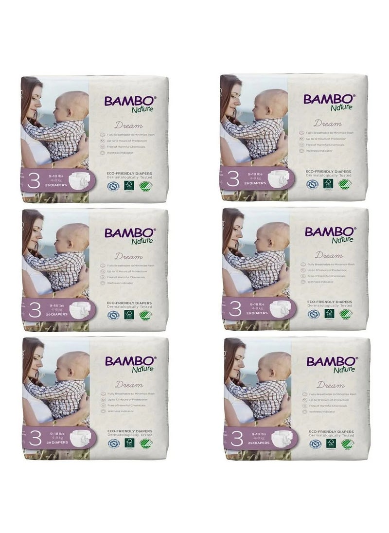 Bambo Nature Eco-Friendly Diapers, Mega Pack, Size 3 - 174 Pieces