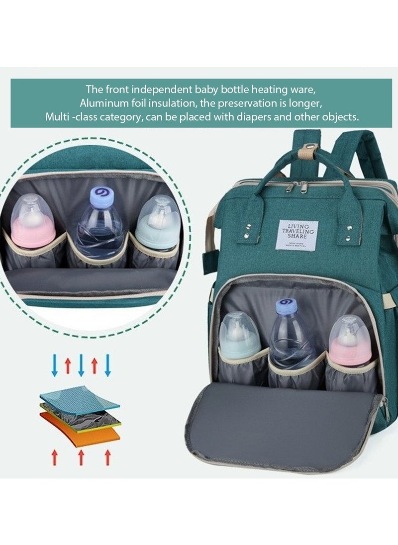 Baby Diaper Bag Backpack Multifunction Diapers Changing Station for Boys Girls Outdoor and Travel Infant Shower Gifts Large Capacity 900d Oxford USB Port Green