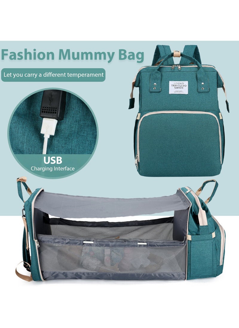 Baby Diaper Bag Backpack Multifunction Diapers Changing Station for Boys Girls Outdoor and Travel Infant Shower Gifts Large Capacity 900d Oxford USB Port Green