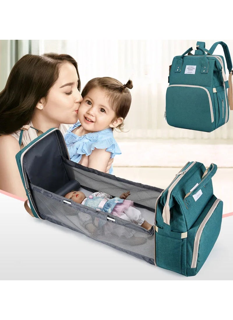 Baby Diaper Bag Backpack Multifunction Diapers Changing Station for Boys Girls Outdoor and Travel Infant Shower Gifts Large Capacity 900d Oxford USB Port Green