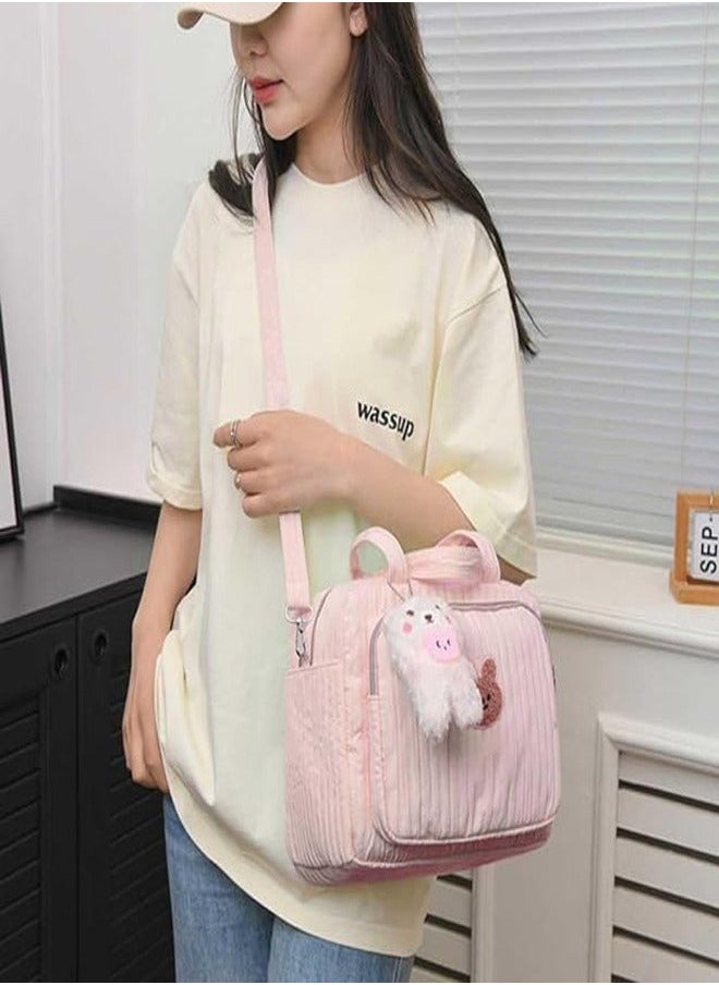 Diaper Bag Tote for Baby Girl Mommy Bag Quilted Cotton Baby Diaper Bag Travel Diaper Multifunction Maternity Bag Travel Storage Bag Diaper Tote Bag without Doll