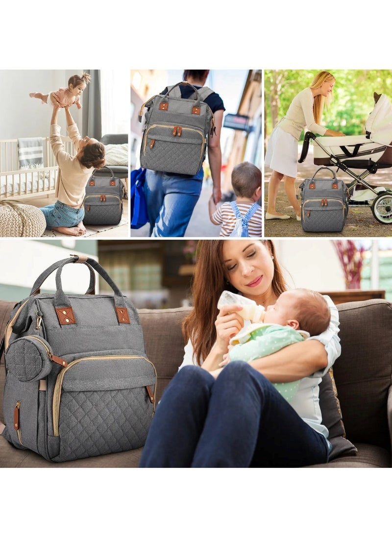 Multifunction Travel Back Pack Maternity Baby Changing Bags Large Capacity Waterproof and Stylish Grey