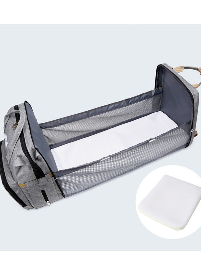 Baby Diaper Bag Backpack Multifunction Diapers Changing Station for Boys Girls Outdoor and Travel Infant Shower Gifts Large Capacity 900d Oxford USB Port Grey