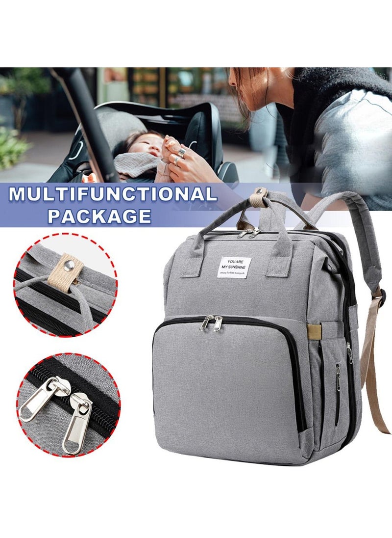 Baby Diaper Bag Backpack Multifunction Diapers Changing Station for Boys Girls Outdoor and Travel Infant Shower Gifts Large Capacity 900d Oxford USB Port Grey