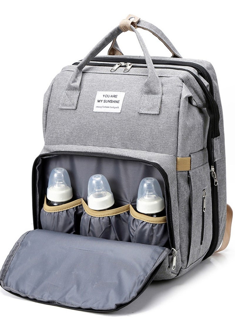 Baby Diaper Bag Backpack Multifunction Diapers Changing Station for Boys Girls Outdoor and Travel Infant Shower Gifts Large Capacity 900d Oxford USB Port Grey