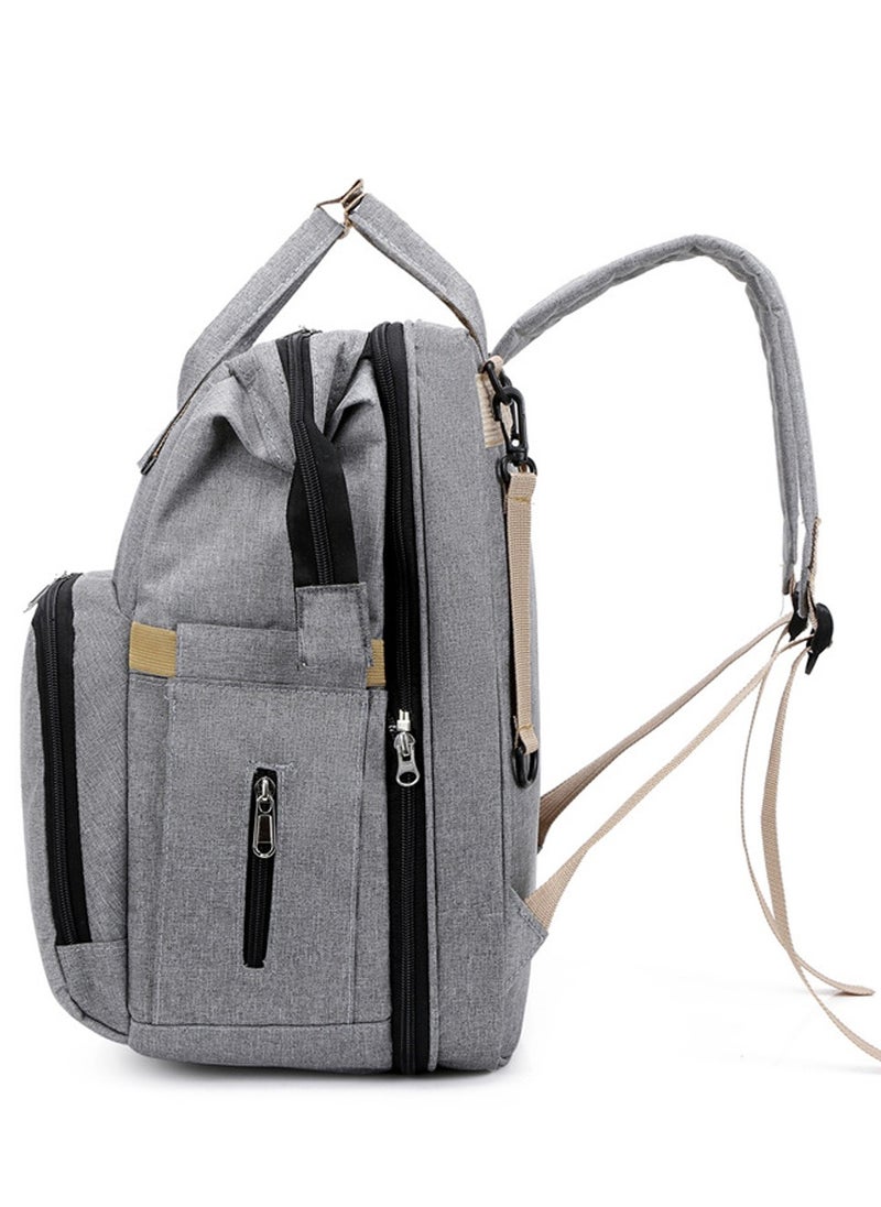 Baby Diaper Bag Backpack Multifunction Diapers Changing Station for Boys Girls Outdoor and Travel Infant Shower Gifts Large Capacity 900d Oxford USB Port Grey