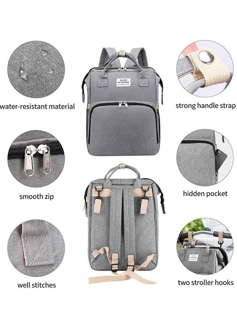 Baby Diaper Bag Backpack Multifunction Diapers Changing Station for Boys Girls Outdoor and Travel Infant Shower Gifts Large Capacity 900d Oxford USB Port Grey