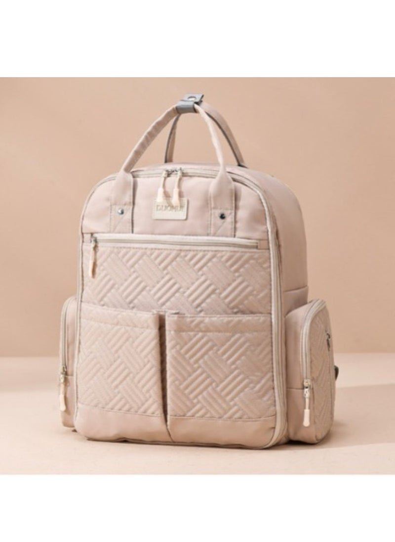Stylish Khaki Large Capacity Baby Travel Bag for Mums