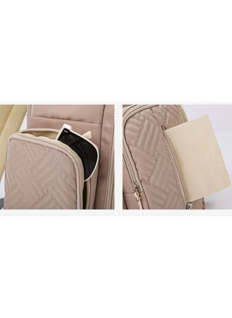 Stylish Khaki Large Capacity Baby Travel Bag for Mums