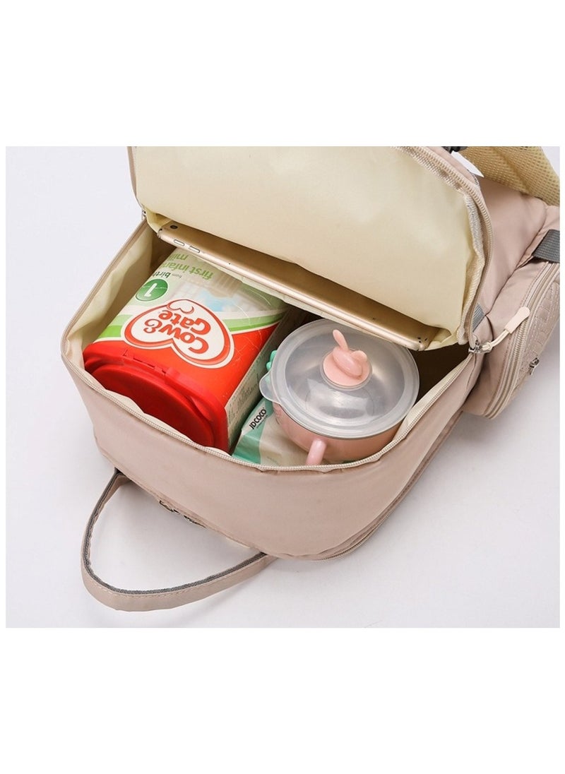Stylish Khaki Large Capacity Baby Travel Bag for Mums