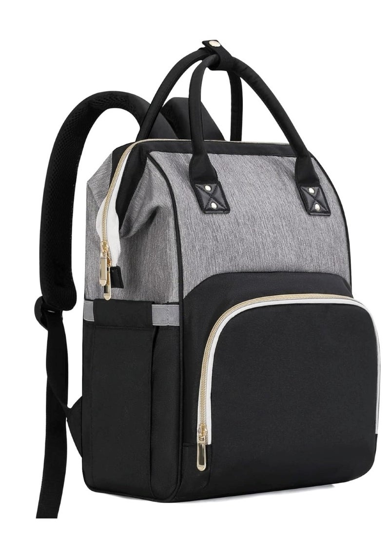Modern Grey  Black Mums Baby Travel Bag