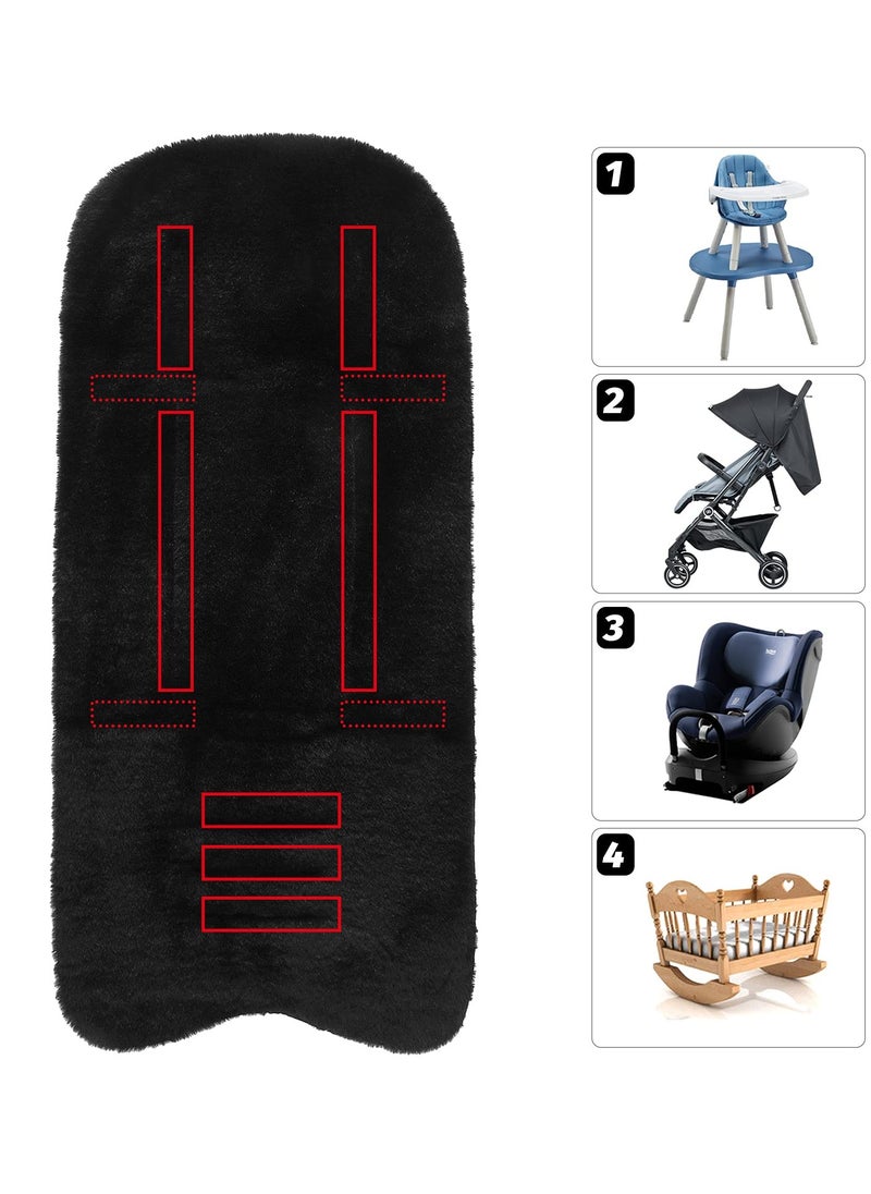 Winter Warm Baby Stroller Cushion (78 X 35Cm), Universal Newborn Carriage Cushion Faux Sheepskin Baby Seat Pad Soft Baby Seat Liner Newborn Stroller Cushion Comfortable Winter Cushion For Stroller