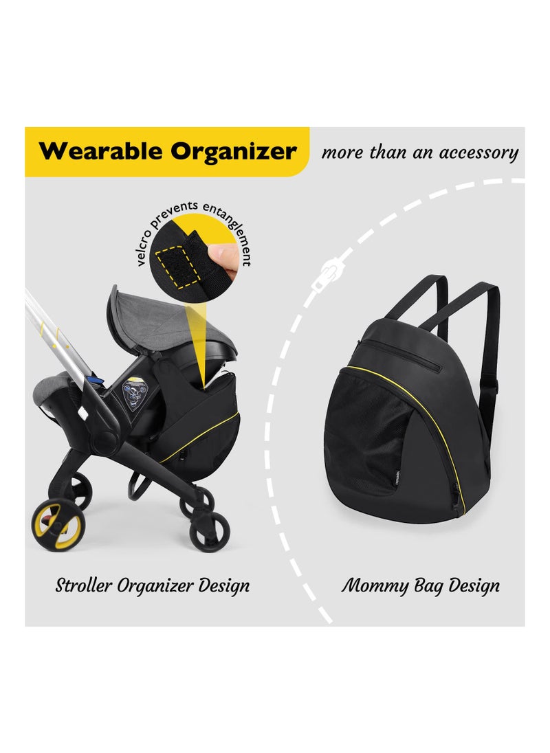 Storage Bag Compatible with Doona Infant Car, Stroller Accessories, Large Capacity Diaper Bag, Easy Access Zipper Design, Wearable Backpack, Stroller Organizer Bag, for Diapers, Snacks, Wipes(1 Pack)