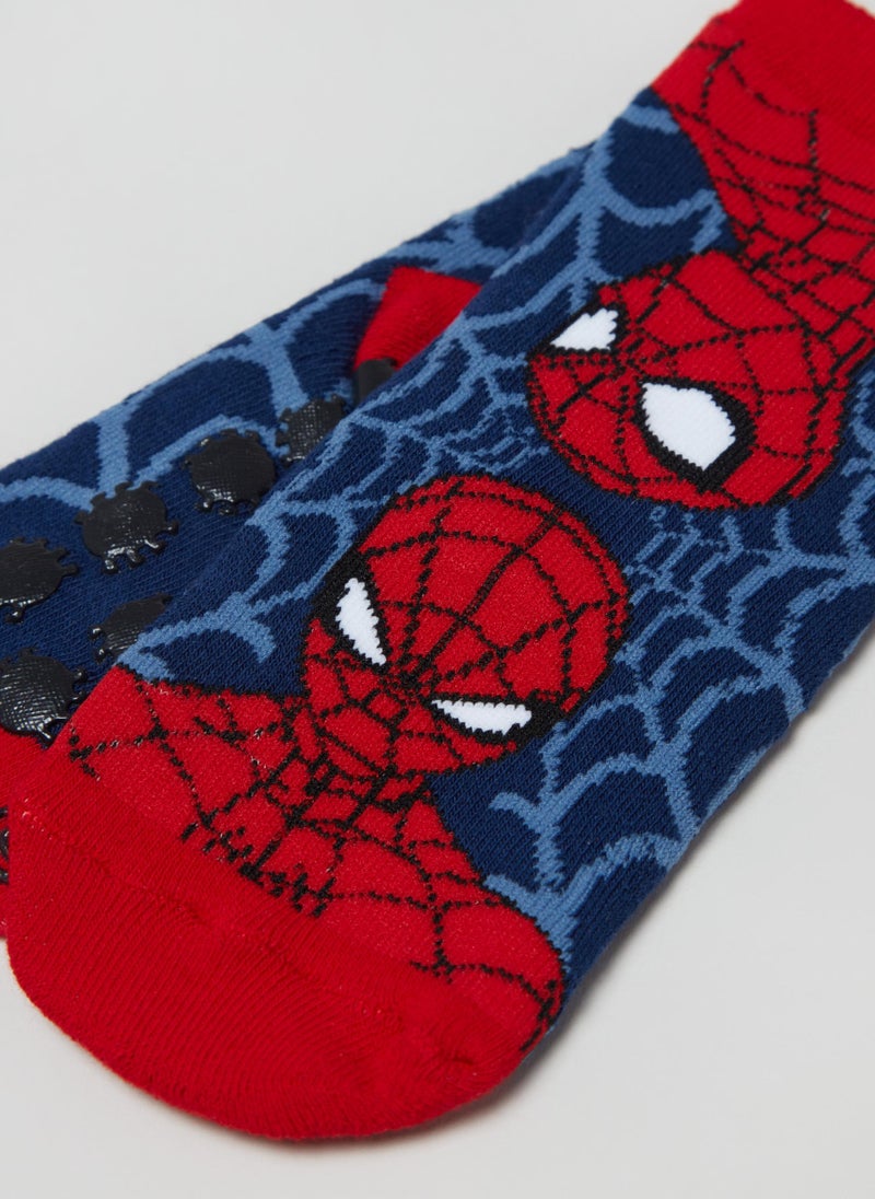 Slipper socks with Spider-Man design