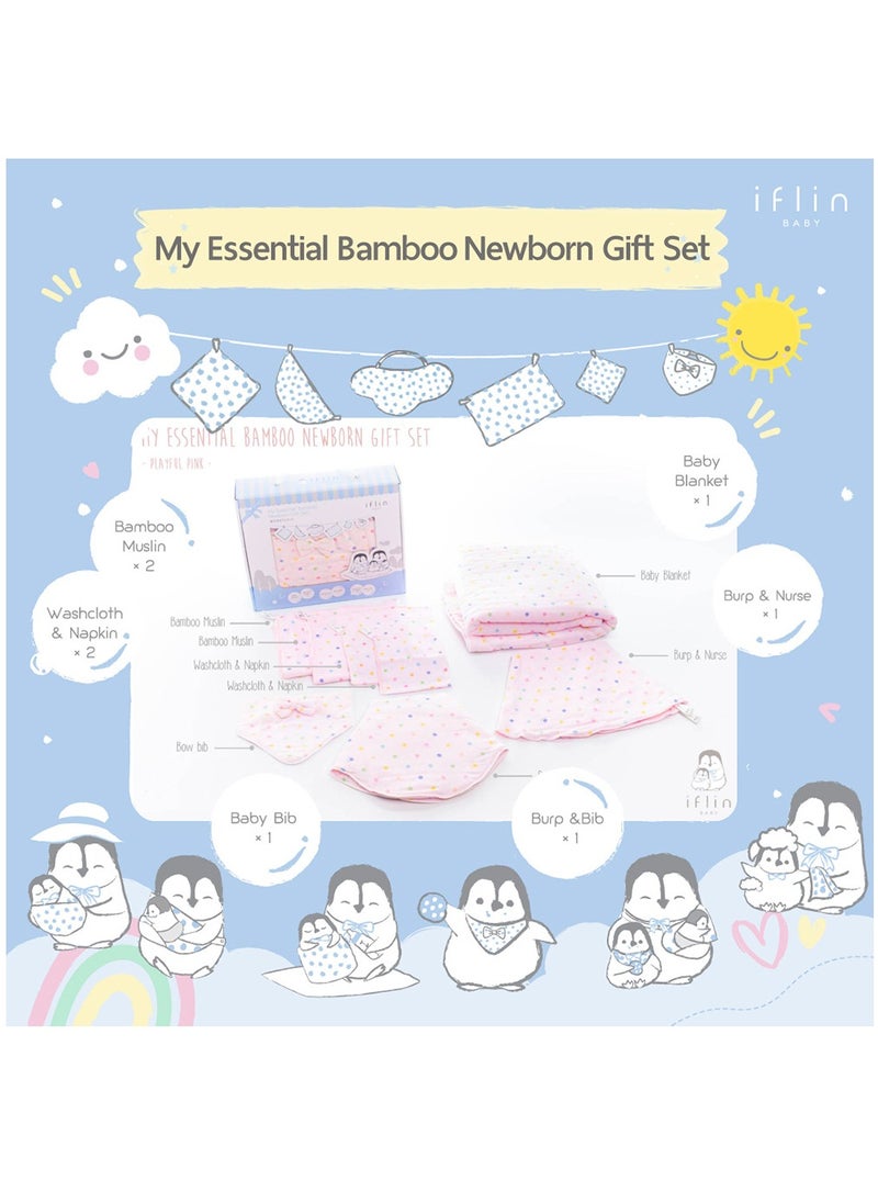 My Essential Bamboo Newborn Gift Set (8 Pcs.) - Playful Stars