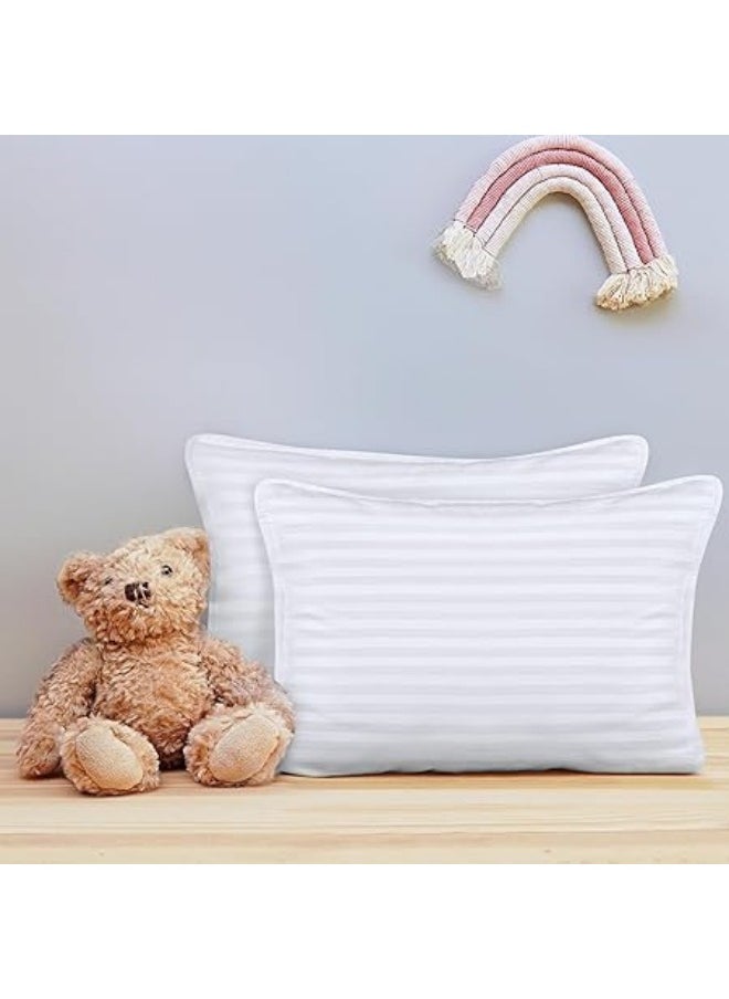 KUSTOMDECO Toddler Pillow - Pack of 2 Baby Pillows for Sleeping - 100% Cotton Cover - Kids Pillows, Snow White - 13 x 18 inches