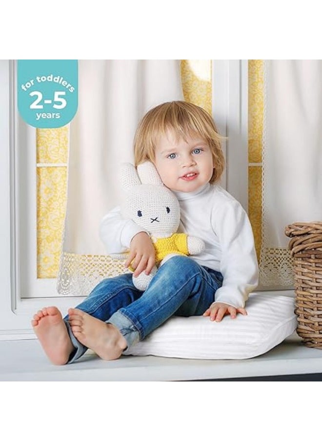KUSTOMDECO Toddler Pillow - Pack of 2 Baby Pillows for Sleeping - 100% Cotton Cover - Kids Pillows, Snow White - 13 x 18 inches