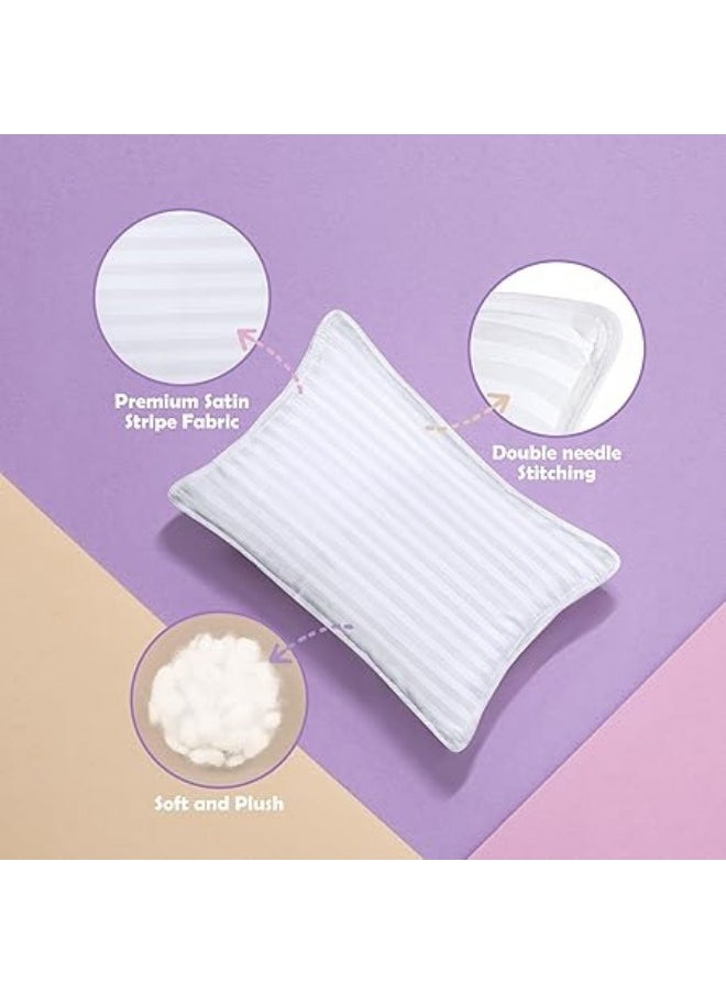 KUSTOMDECO Toddler Pillow - Pack of 2 Baby Pillows for Sleeping - 100% Cotton Cover - Kids Pillows, Snow White - 13 x 18 inches