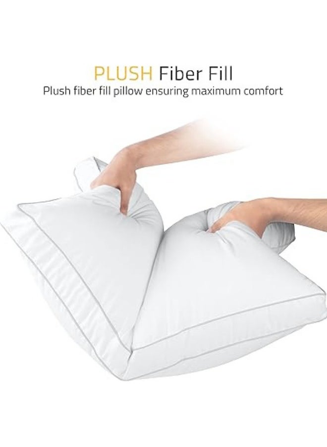 Bed Pillows for Sleeping King Size (White), Set of 2, Cooling Hotel Quality, Gusseted Pillow for Back, Stomach or Side Sleepers