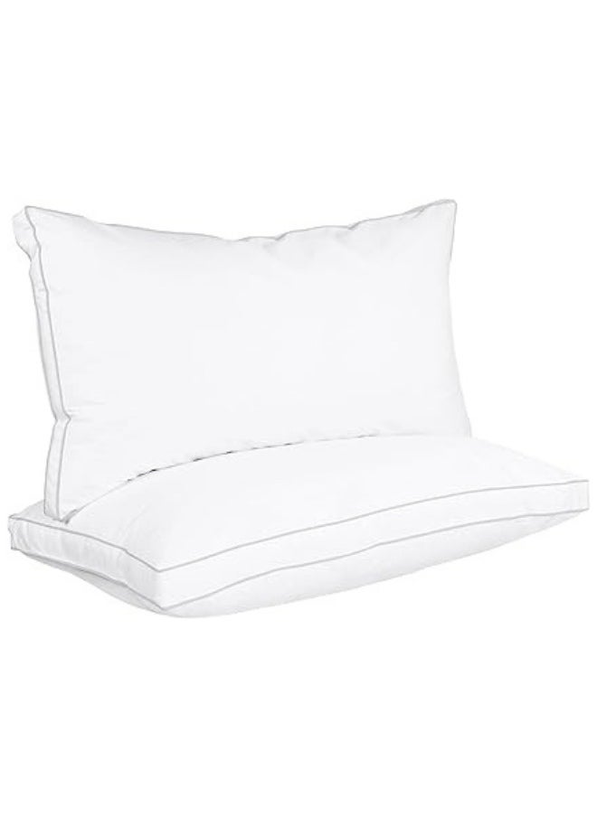 Bed Pillows for Sleeping King Size (White), Set of 2, Cooling Hotel Quality, Gusseted Pillow for Back, Stomach or Side Sleepers