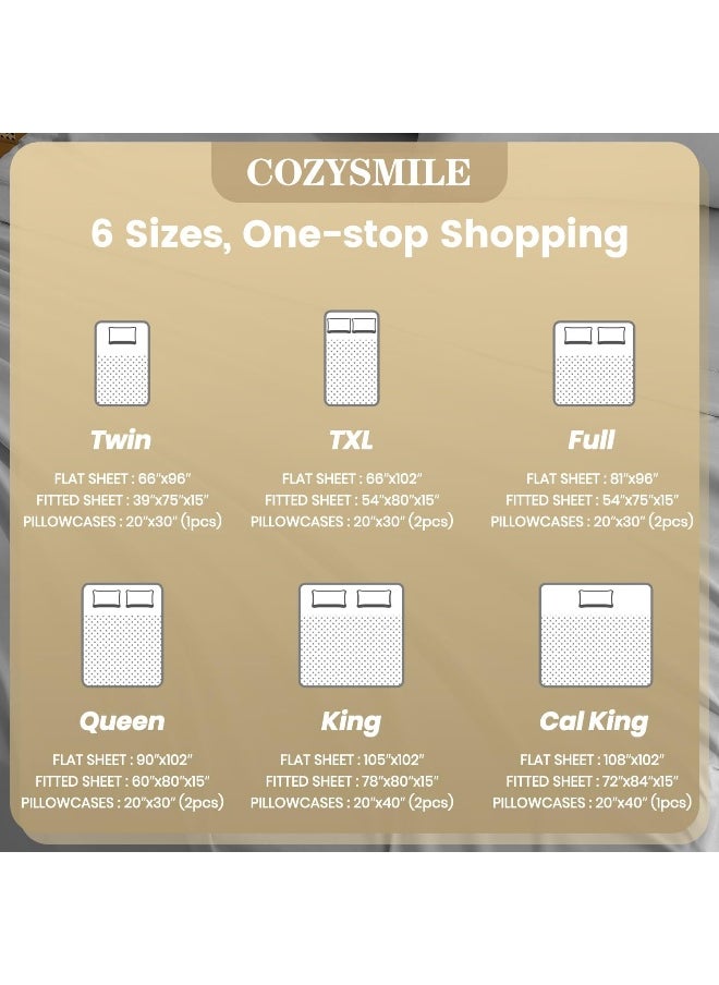 CozySmile Twin Sheet Set - 3 Piece Super Soft Breathable Bed Sheet & Pillowcase Set, 16