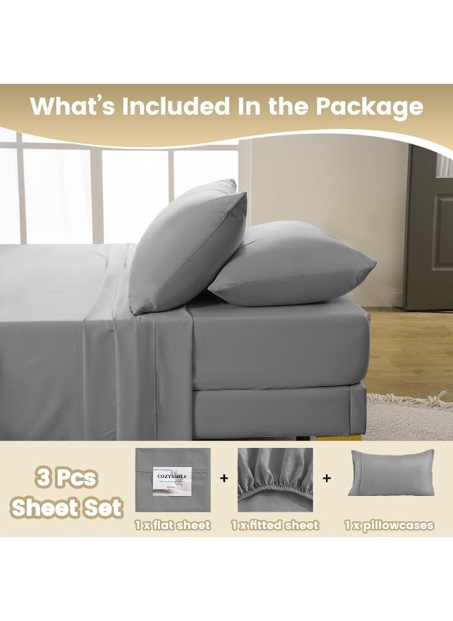 CozySmile Twin Sheet Set - 3 Piece Super Soft Breathable Bed Sheet & Pillowcase Set, 16