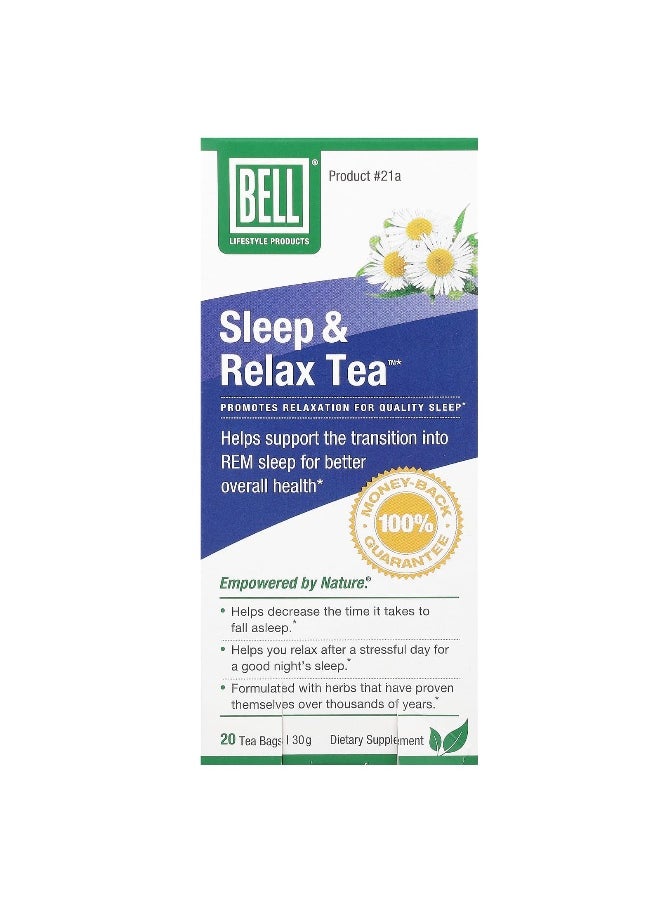 Bell Lifestyle, Sleep & Relax Tea, 20 Tea Bags, 30 g