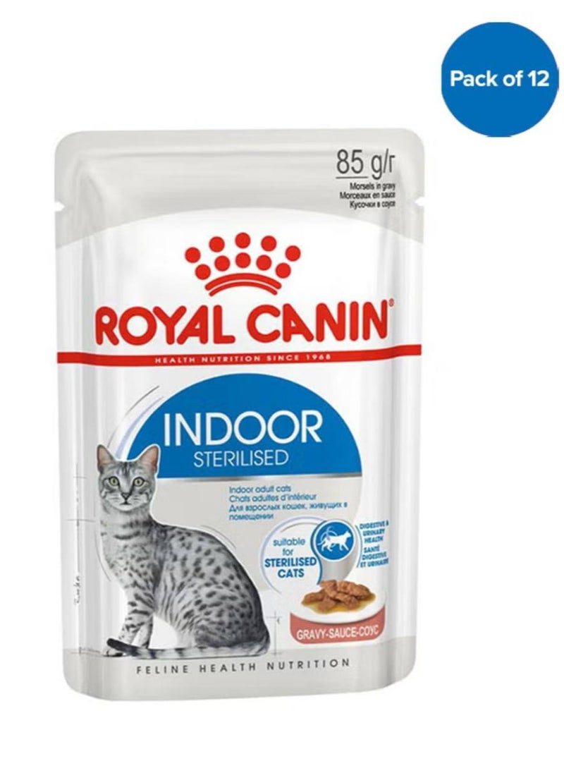 Royal Canin Feline Health Nutrition – Indoor Wet Cat Food – 85g (Pack of 12)