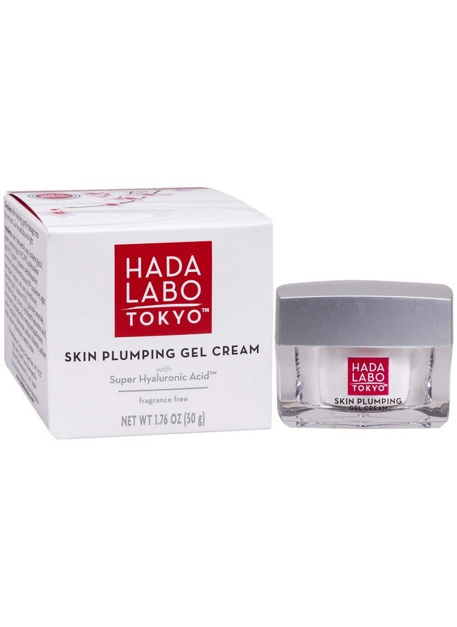 Hada Labo Tokyo Plumping Gel Cream, Facial Moisturizer, Clinically Proven to Provide 24-Hour Moisture in One Use, Super HyaluronicAcid, Ceramides, Collagen, No Parabens, Dyes or Fragrance, 1.76 oz