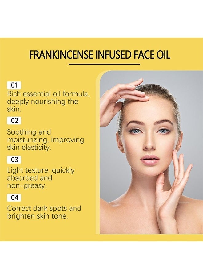 Frankincense Infused Face Oil,Organic Black Seed Castor & Jojoba Oils,Frankincense Resin Oil Essential,Cold Pressed Serum Anti-Aging Wrinkle 30ML