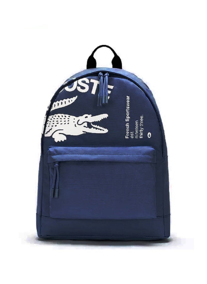 Lacoste Printed Casual Backpack Blue