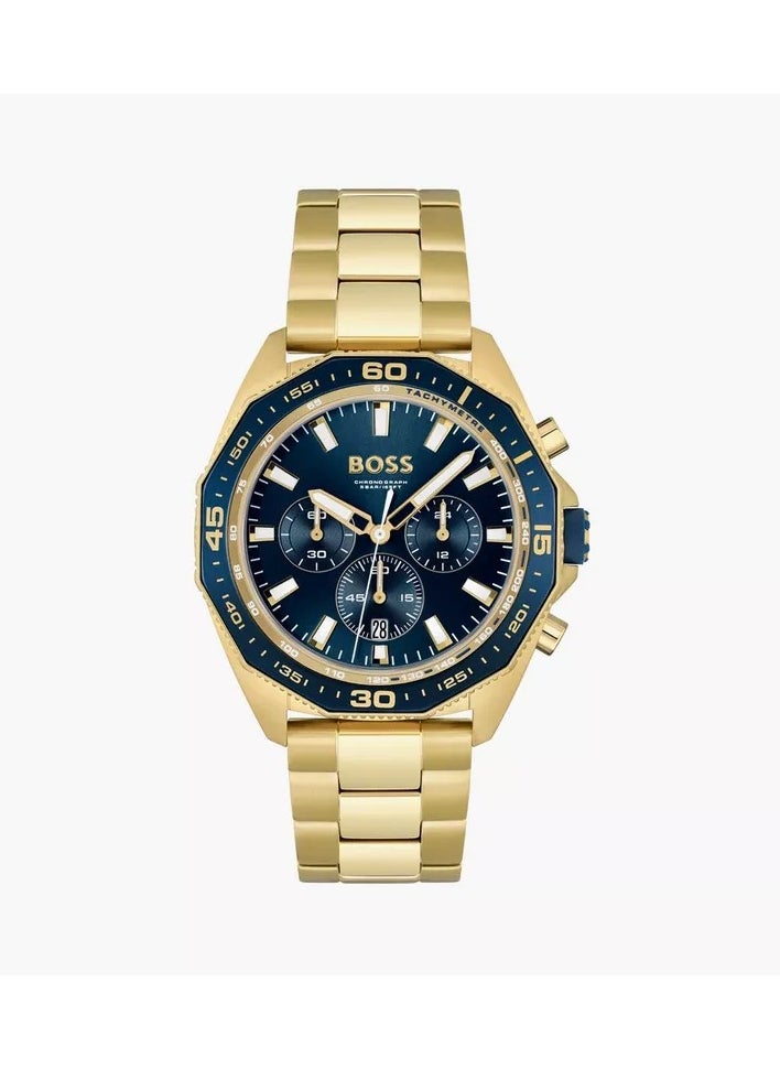Hugo Boss Men's Watch, Chronograph, Gold, Stainless Steel, 44 mm | 1513973