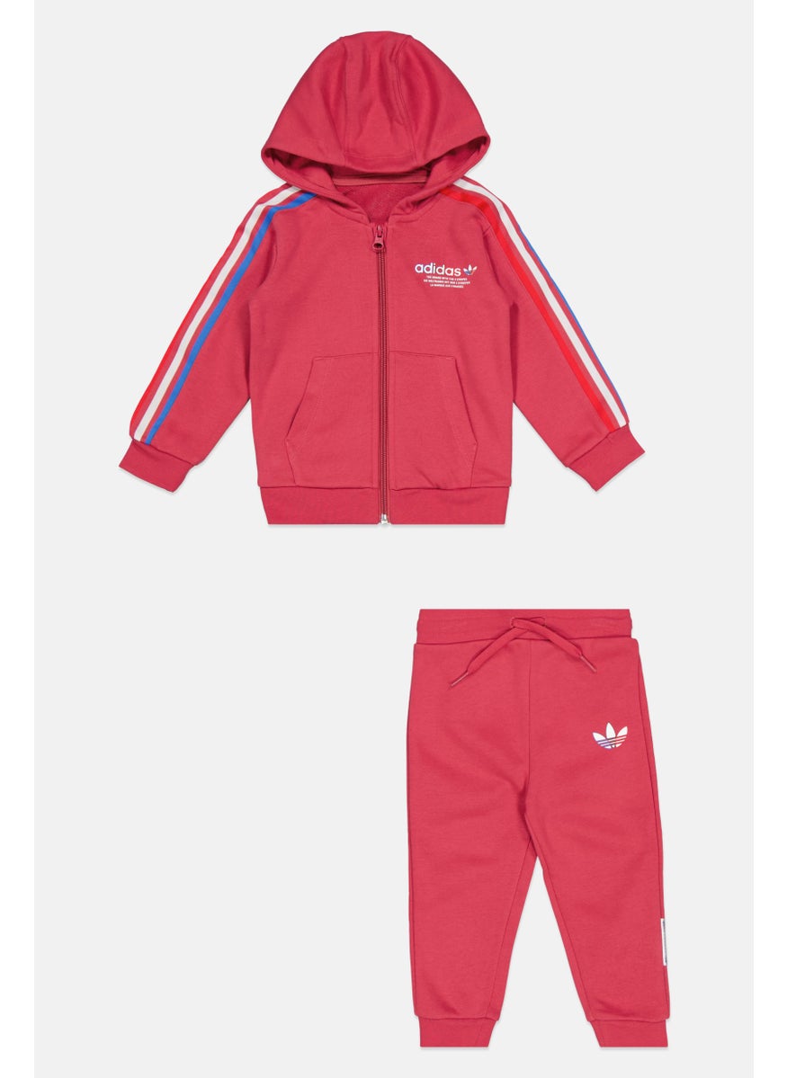 Toddler Girl Adicolor Full-Zip Hoodie With Sweatpants Set, Wild Pink