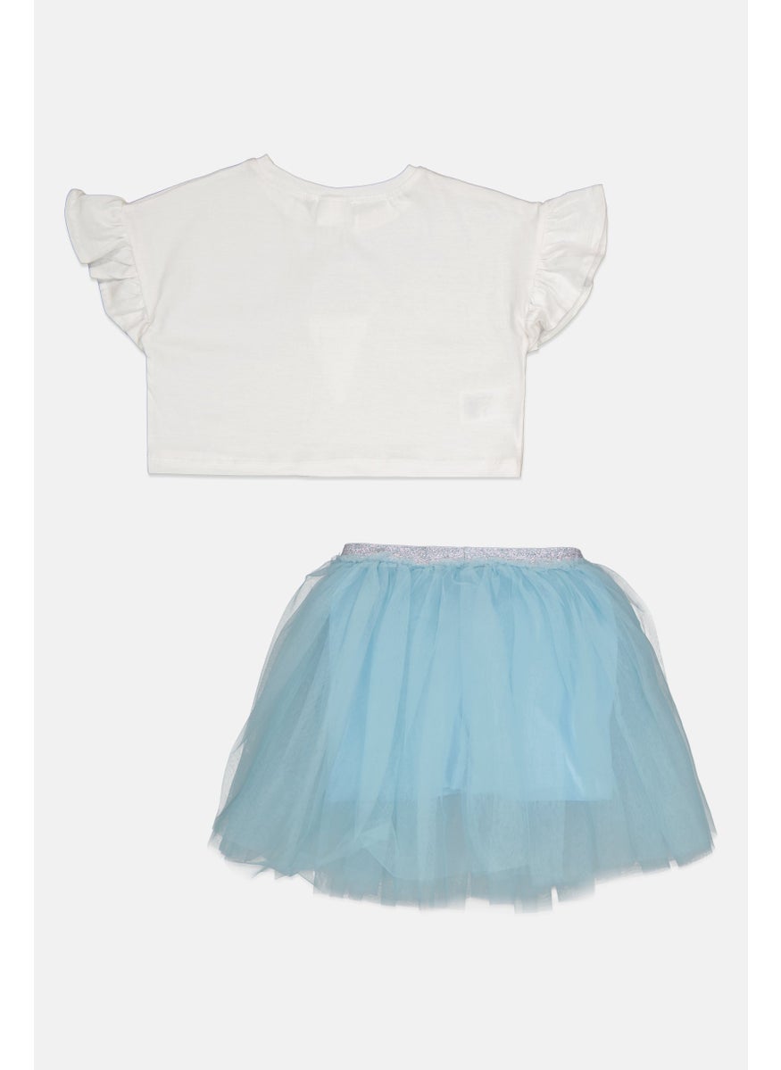 Toddlers Girl 2 Pieces Textured Top With Skirt Set, Multicolor