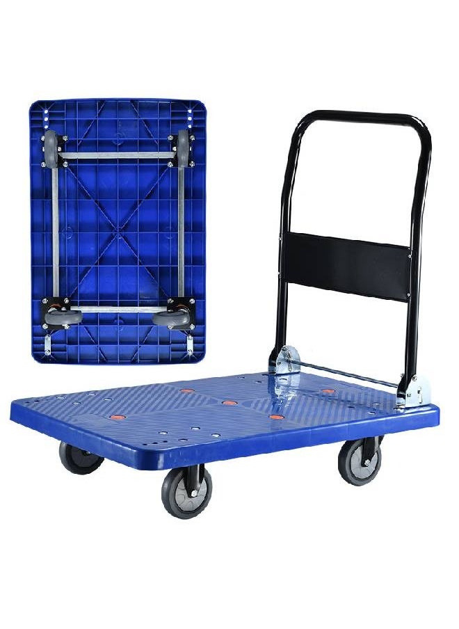 Heavy-Duty Folding Platform Cart with Swivel Wheels – 4-Wheel Utility Dolly Affordable Weight Capacity 300 Kg