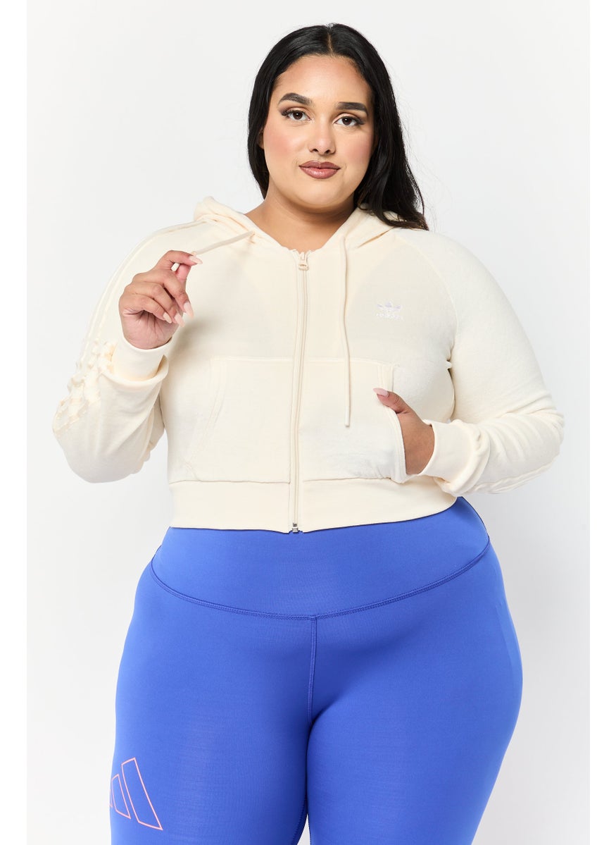 Women Sportswear Fit Long Sleeves Outdoor Sweatshirt, Cream