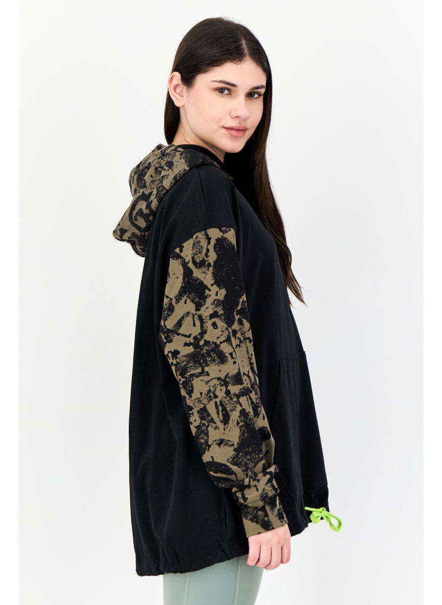 Women Oversized Fit Long Sleeve Outdoor Hoodie, Multicolor