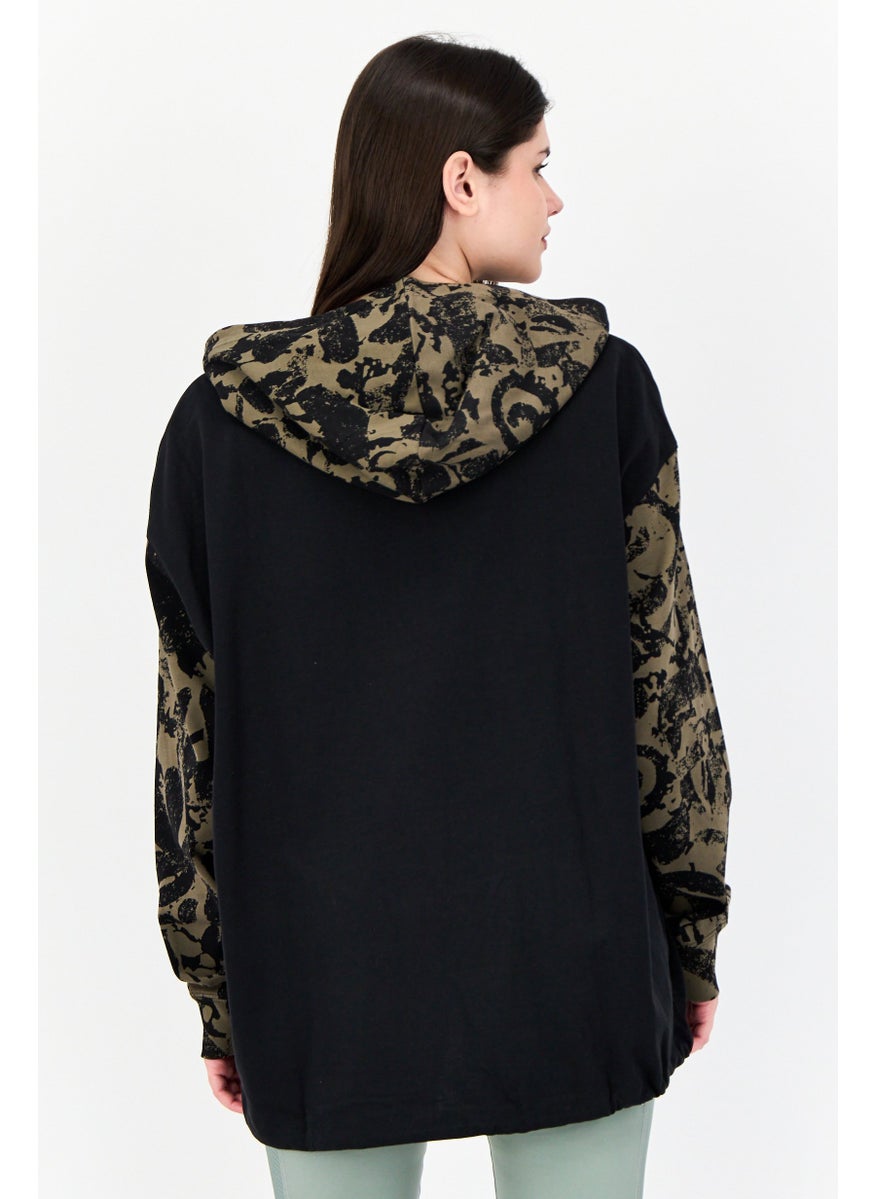 Women Oversized Fit Long Sleeve Outdoor Hoodie, Multicolor