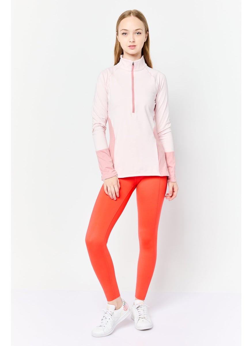 Women Sportswear Fit Long Sleeves Running Sweatshirt, Pink