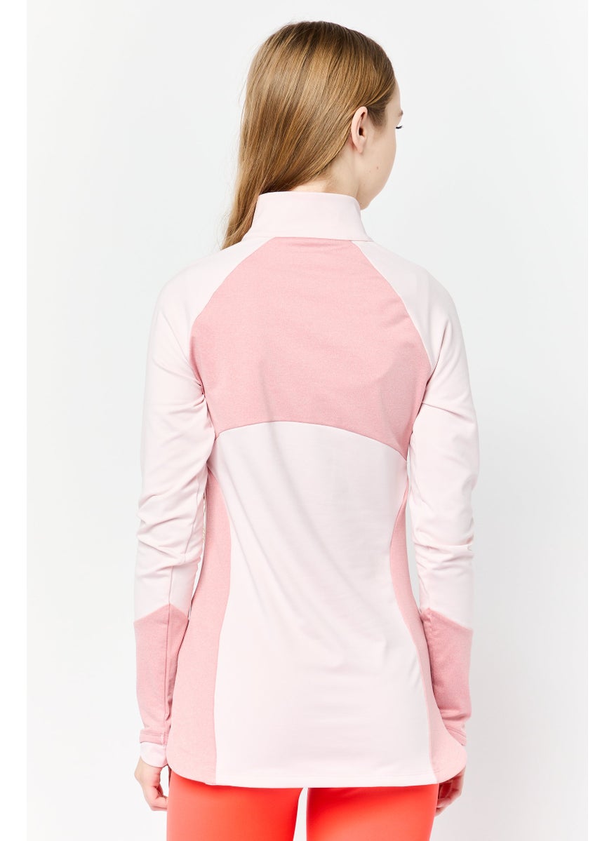 Women Sportswear Fit Long Sleeves Running Sweatshirt, Pink