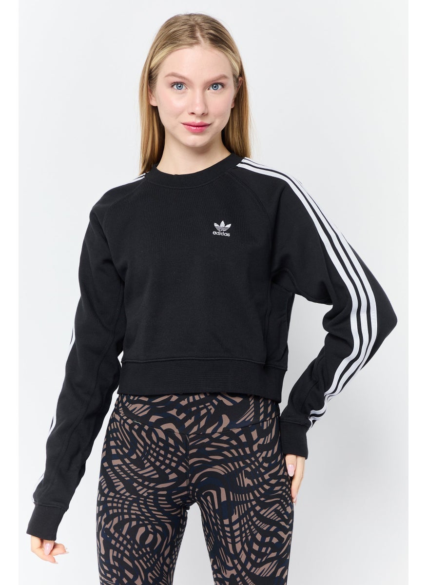 Women Sportswear Fit Long Sleeves Outdoor Sweatshirt, Black