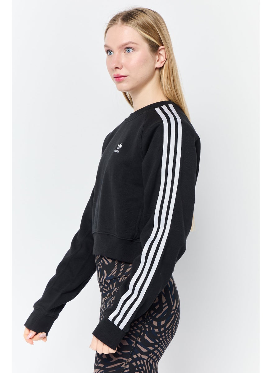Women Sportswear Fit Long Sleeves Outdoor Sweatshirt, Black