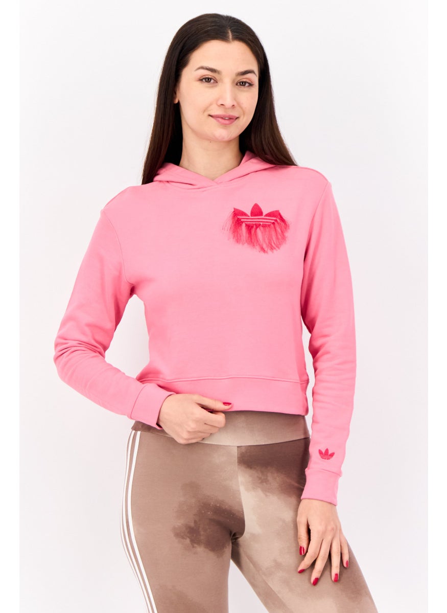 Women Sportswear Fit Long Sleeves Training Hoodies, Pink