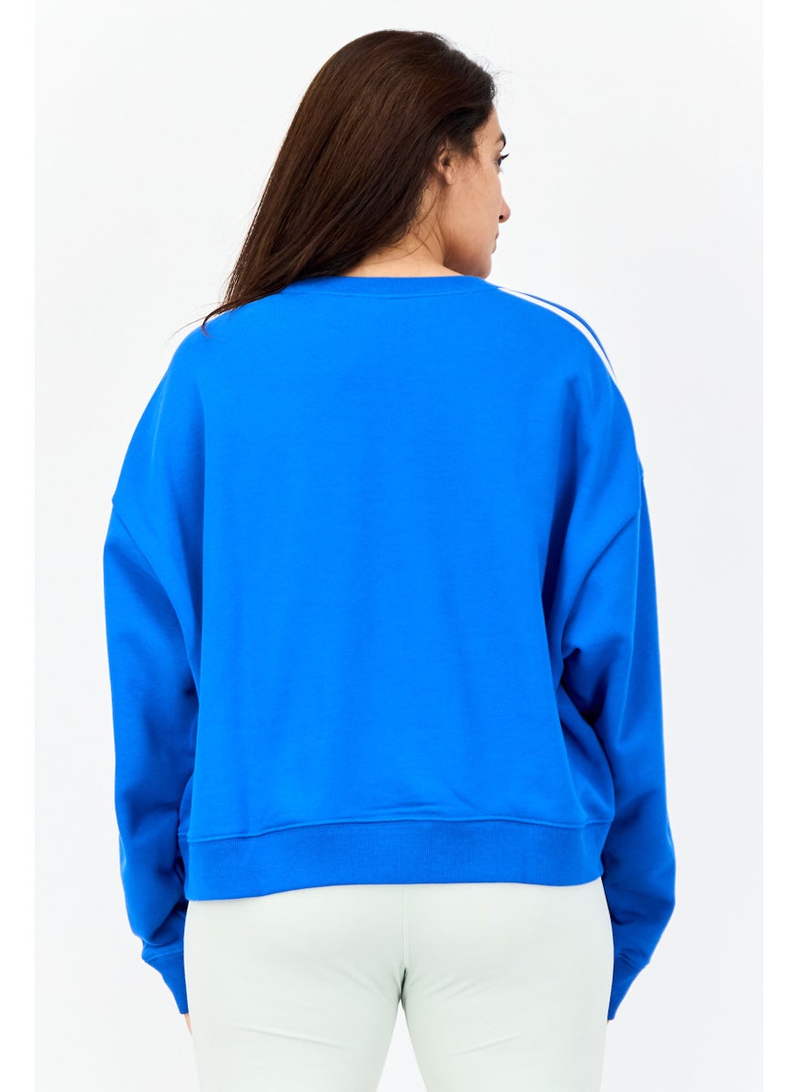 Women Sportswear Fit Long Sleeve Outdoor Sweatshirt, Blue
