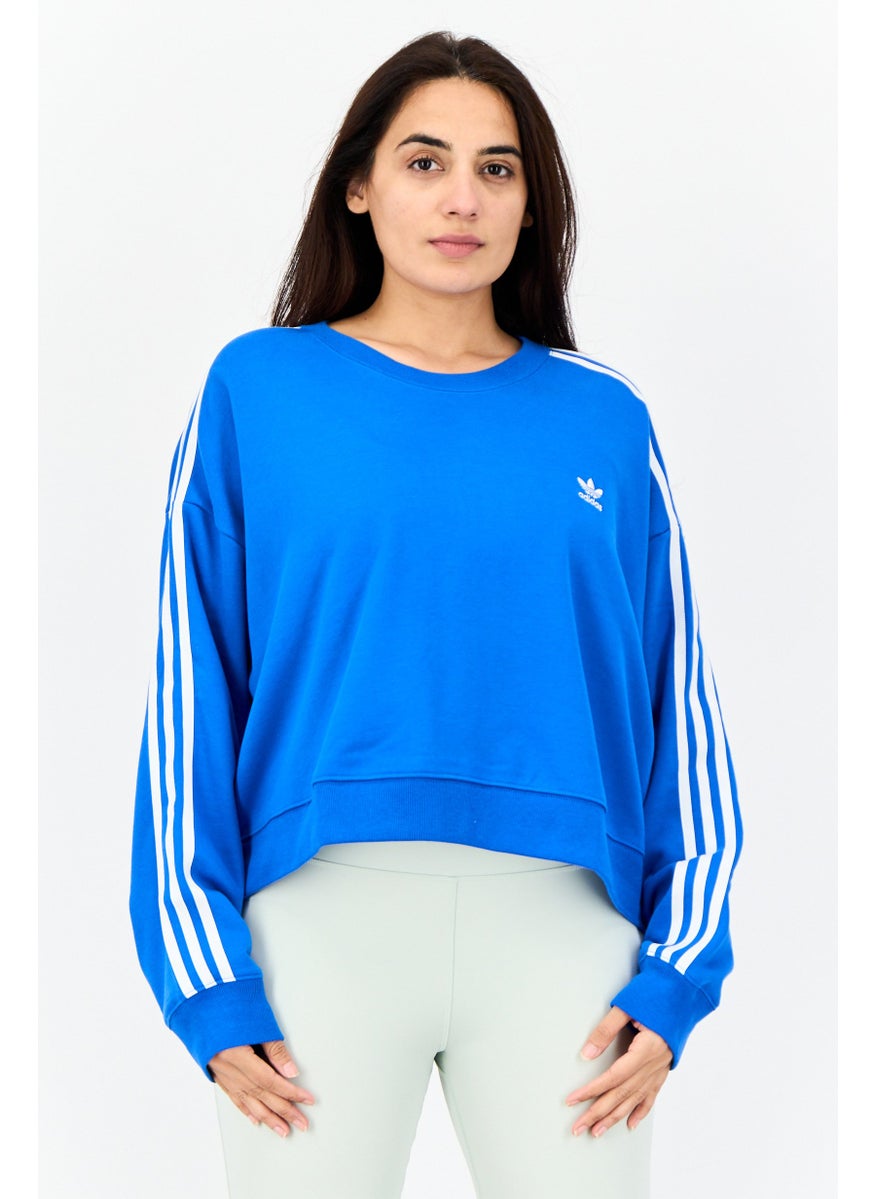 Women Sportswear Fit Long Sleeve Outdoor Sweatshirt, Blue