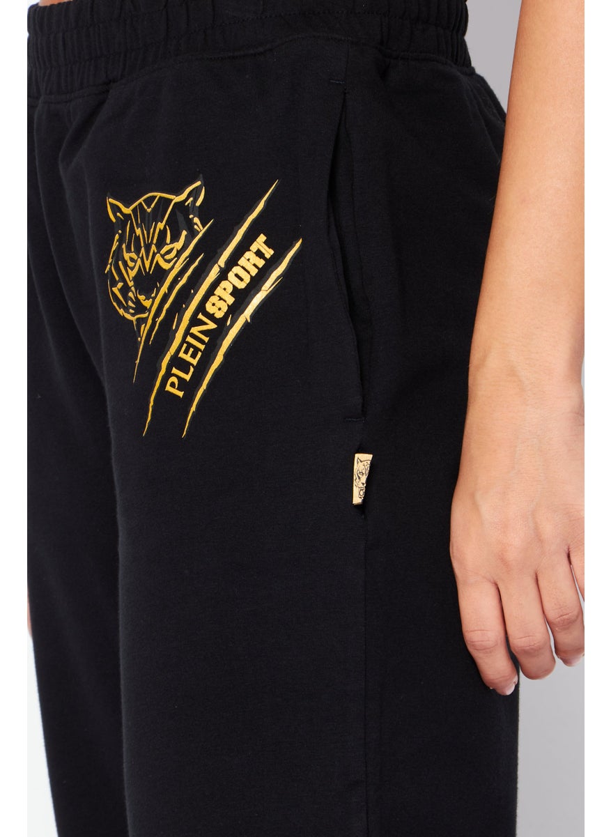 Women Sportswear Fit Brand Logo Training Sweatpants, Black