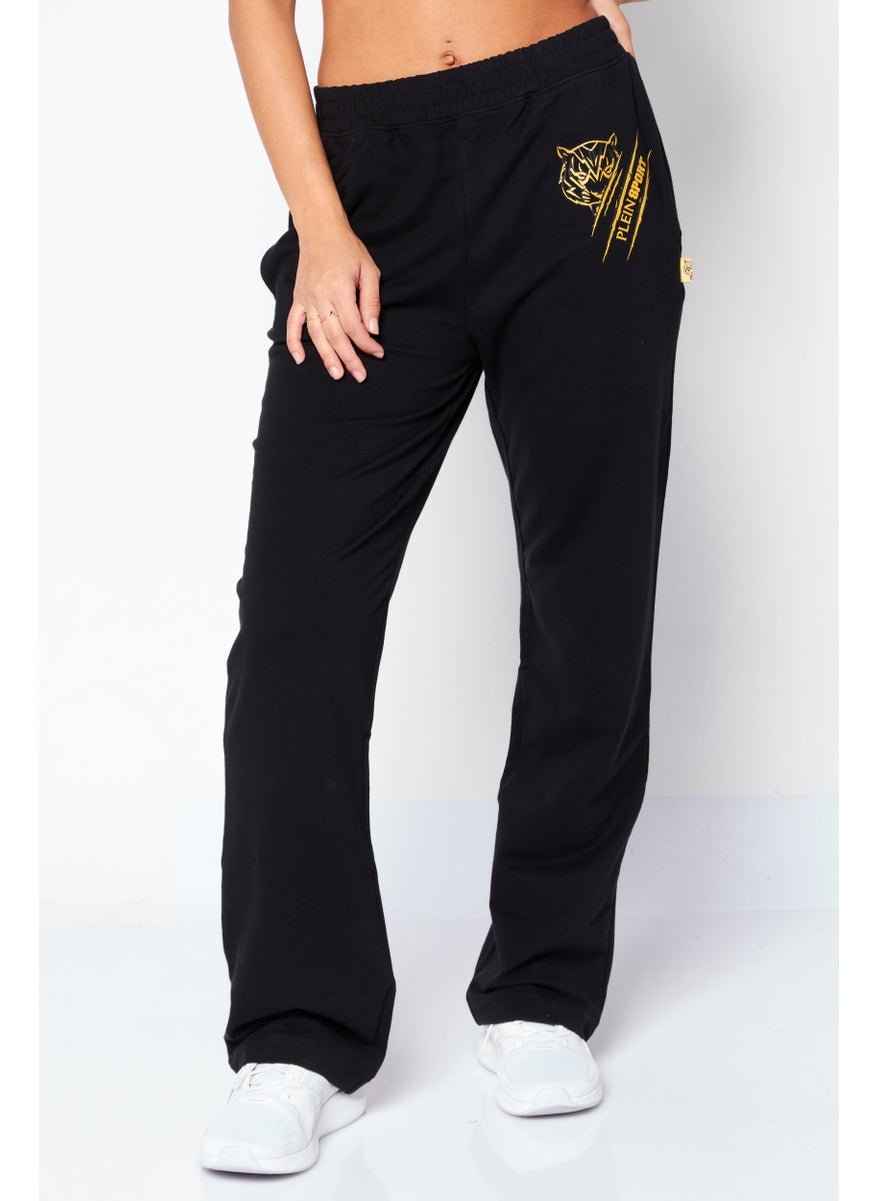 Women Sportswear Fit Brand Logo Training Sweatpants, Black